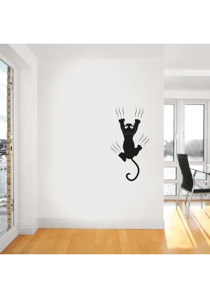 S-135 "Duvara Tırmalayan Kedi" Duvar Sticker