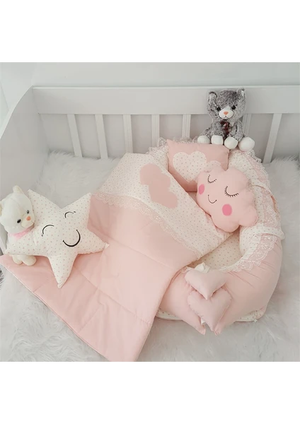 Jaju Baby Pudra Minik Yıldız Desenli 5 Parça Lüx   Babynest Set