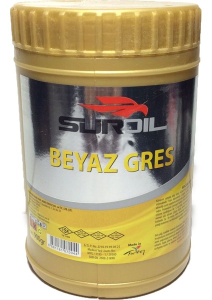 Beyaz Gres Yağ 1 Kg (iç rengi sarı)