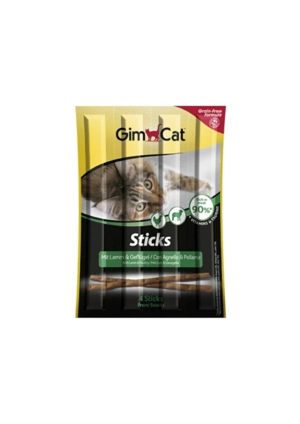 Gimcat Sticks Kuzu etli Tavuklu Tahılsız Kedi Ödül Çubukları 4'lü 20 gr