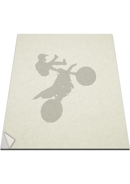 W-182 Motorcu Duvar Sticker