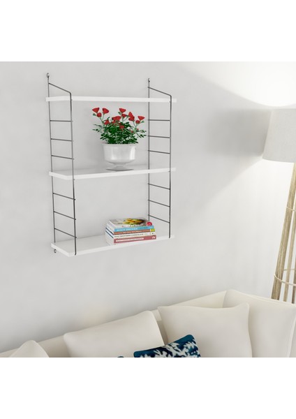 Armoni Raf ve Kitaplık Seti 3 Raflı 200X720 Beyaz