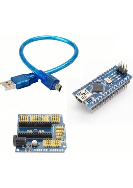 İkili Set (Klon Arduino Nano CH340 Çip + Arduino Nano Proto Shield)