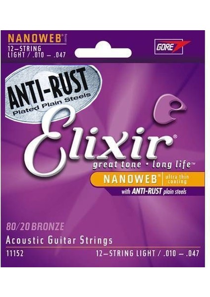 11152 Nanoweb 80/20 Bronze 12 Telli Akustik Gitar Teli (10-47)