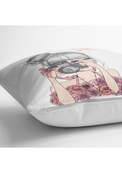 Fashion Girl Dijital Baskılı Modern Yastık Kırlent Kılıfı fiyatları