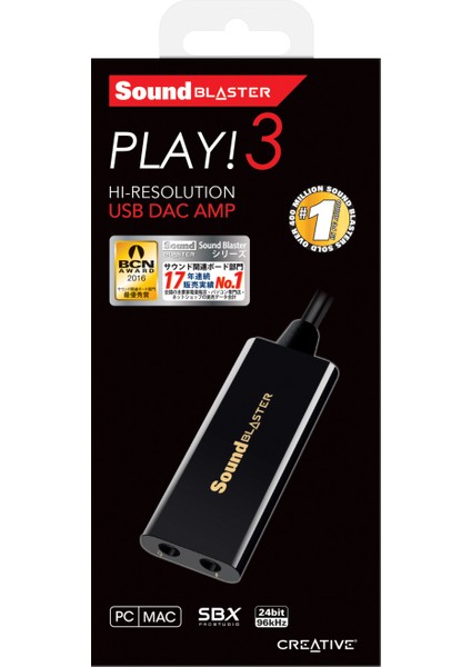 Soundblaster Play! 3 24-Bit 96KHZ Usb Ses Kartı