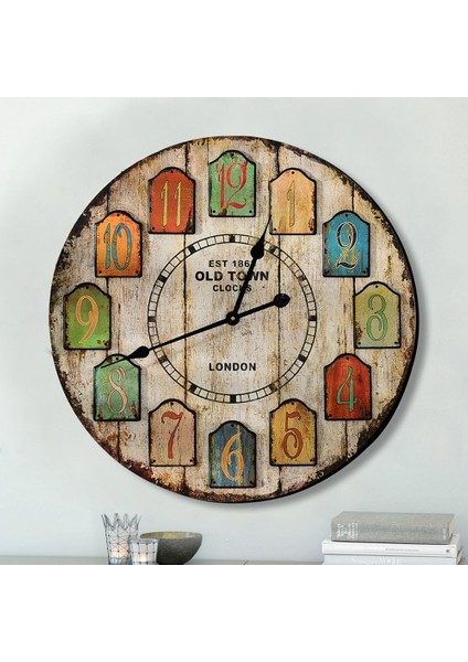 Ahşap Dekoratif Yuvarlak Duvar Saati 50X50