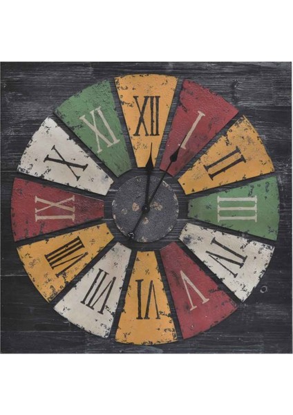 Ahşap Dekoratif Kare Duvar Saati 50X50