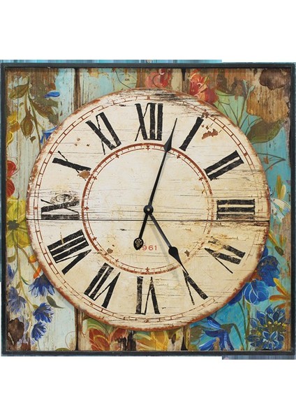 Ahşap Dekoratif Kare Duvar Saati 50X50