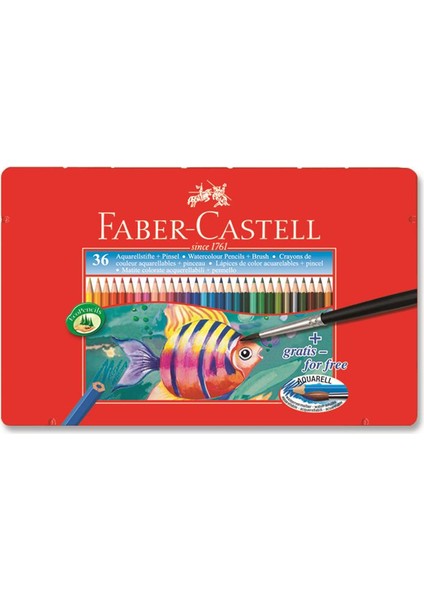 Faber 36 R.Aquarell Boya Kalemi Metal Kutu 115931