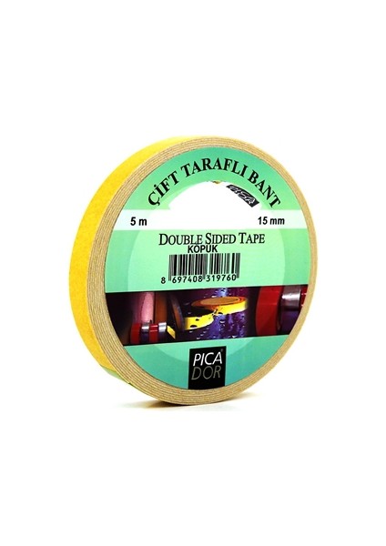 15 Mm X 5 Mt Köpük Çift Taraflı Bant