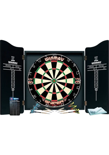 Pusula Oyun Winmau Profesyonel Dart Seti (Winmau Keskin Nişancı Dart Tahtası, 6 Adet Winmau Ok Ve Dart Kabini)