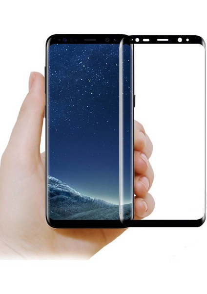 Fujimax Samsung Galaxy S8 Plus 3D Kavisleride Kaplayan Renkli Temper Cam