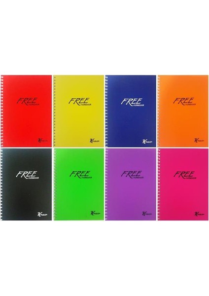 60 Yaprak Çizgili A5 Free Plastik Kapak Spiralli Defter