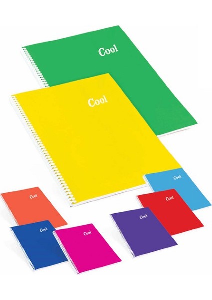 Cool 72 Yaprak Çizgisiz Spiralli Plastik Kapak Defter