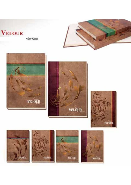 Keskin Color 14x20 cm 160 Yp.Kareli Velour Ciltli Defter