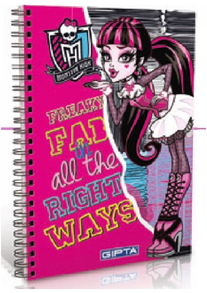 Monster High A6 Spiralli Not Defteri Çizgili 80 Yaprak