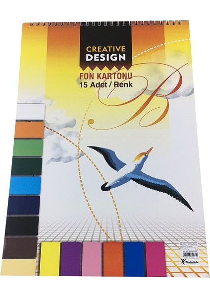 K.Color 25*35 15 Renk Spiralli Fon Kartonu