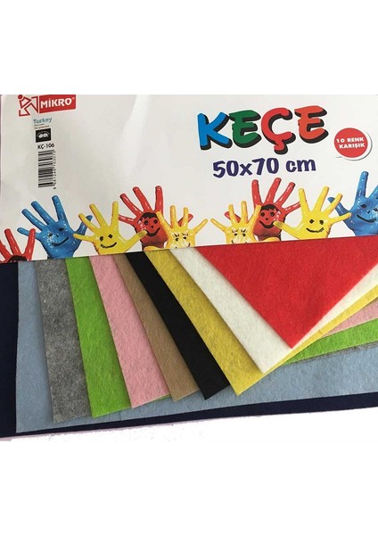 50x70 cm 10 Renk Karışık Keçe KÇ-106
