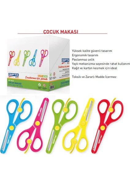 Küt Uç Plastik Gövdeli Çocuk Makası