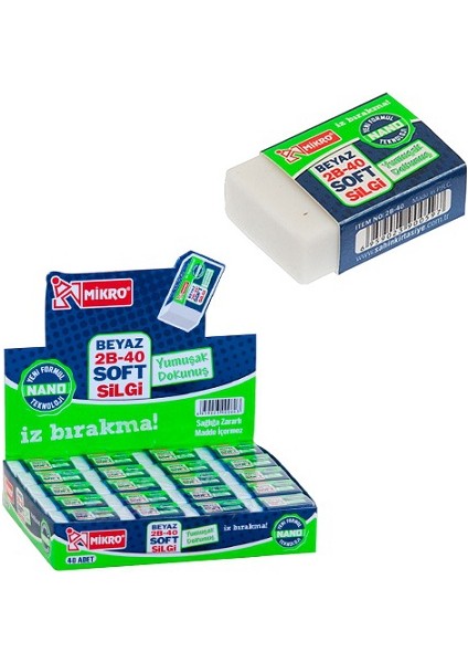 2B-40 Nano Beyaz Silgi