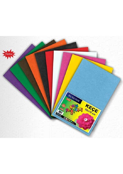 Keçe 50x70 cm 10 Adet Karışık Renk
