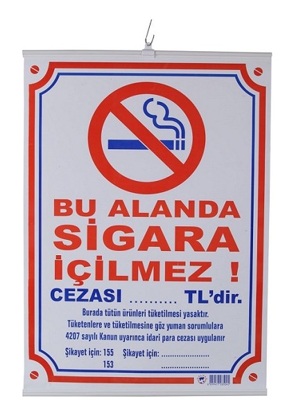 Sigara İçilmez 50x70 cm Çıtalı