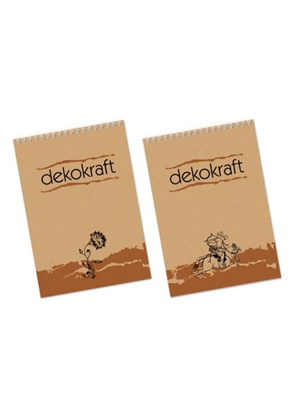 Dekokraft Üstten 100 Yp Çizgili Spiralli Defter