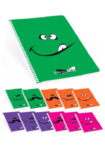 Happy Days 120 Yaprak Çizgili A4 Spiralli Defter
