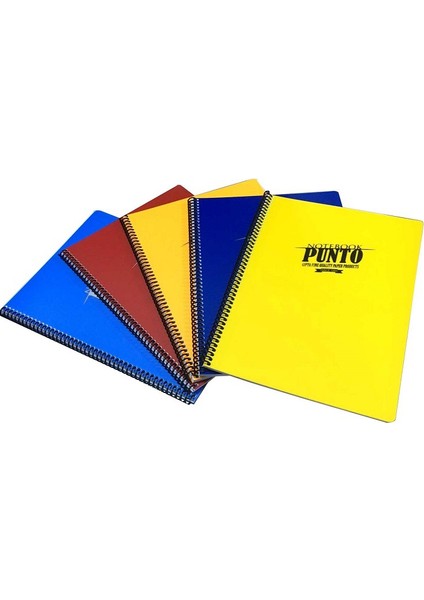 Punto A4 120 Yaprak Kareli Plastik Kapak Spiralli Defter