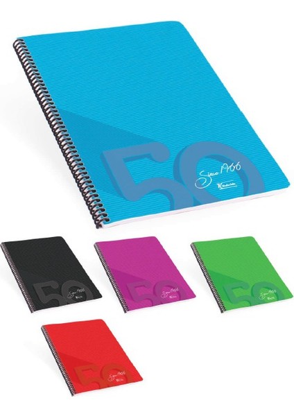 19x25 cm 80 Yp Kareli Plastik Kapak Spiralli Defter