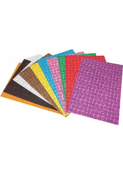 20x30 cm Spiral Desenli Simli Eva 10 Renk 10 Adet