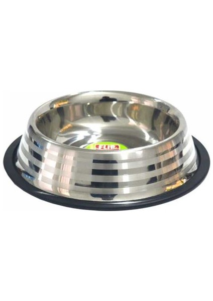 8 Oz. KE-3202S Şeritli Çelik Mama Kabı