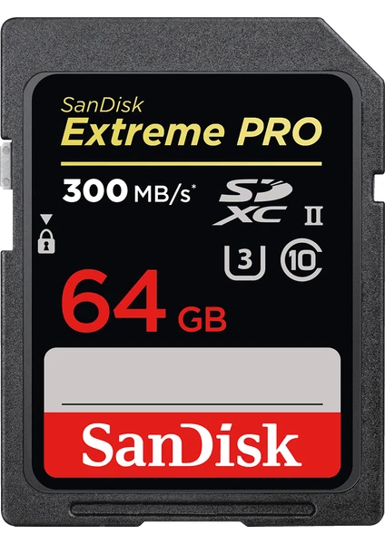 Extreme Pro 64GB 300MB/s Class 10 UHS-II SDHC Hafıza Kartı SDSDXPK-064G-GN4IN