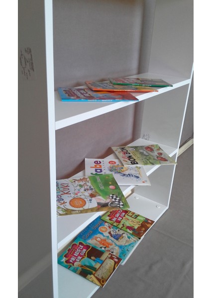 C011 Parlak Beyaz Mdf Çocuk Odası Montessori Kitaplık