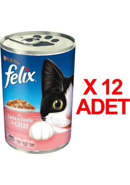 Somon Alabalık Kedi Konservesi 400 Gr X 12 Adet