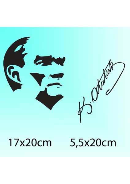 Atatürk Silüeti + İmza - Oto Sticker fiyatları