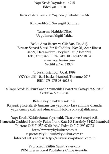 Kuyucaklı Yusuf 80 Yaşında - Sabahattin Ali