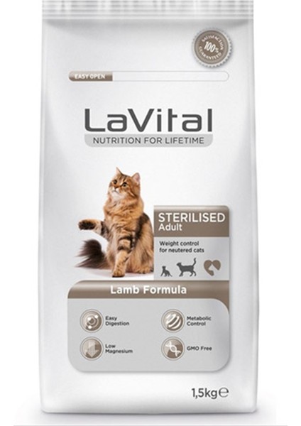 La Vital Sterilised Kuzu Etli Kısırlaştırılmış Yetişkin Kedi Maması 1.5 KG