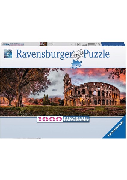 1000 Parçalı Panoramik Puzzle Kolezyum'da Gün Batımı -150779