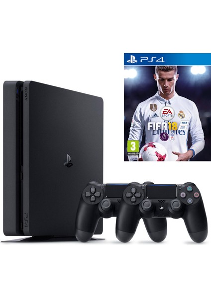 Ps4 Slim 500Gb Oyun Konsolu + Fifa 18 + 2. Kol-Türkçe Menü