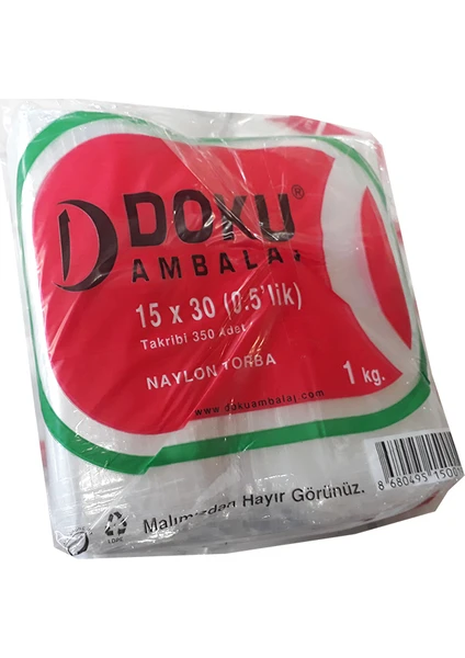 Naylon Torba 15 X 30 (350 Adet - 1 Kg 0,5 Lik)