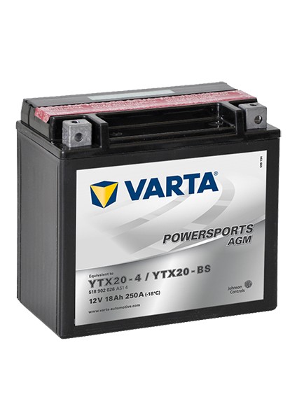 Motosiklet Aküsü YTX20 BS (YTX20 4) 12V 18Ah
