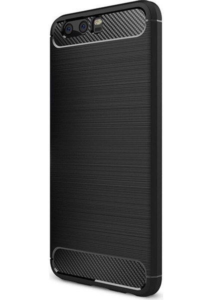 Huawei P10 Plus Brushed Carbon Fiber Silikon TPU Kılıf