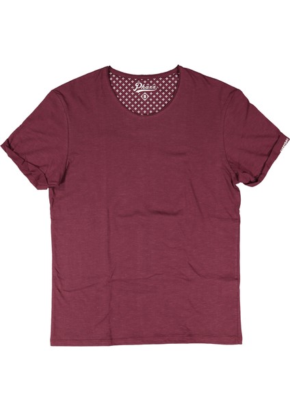 V Yaka Tshirt 17Ypeo4161 Bordo