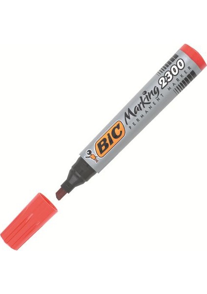 2300 Kesik Uç Markör Kalem Renk - Kirmizi