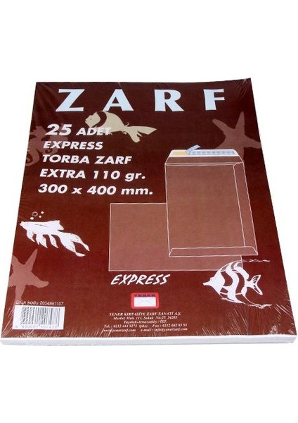 Yener Express Torba Zarf Beyaz 25`Li 300X400Mm 110Gr