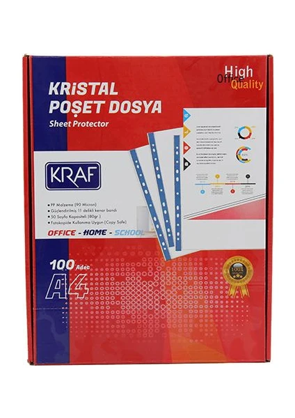 Poşet Dosya Kristal A4 100'Lü