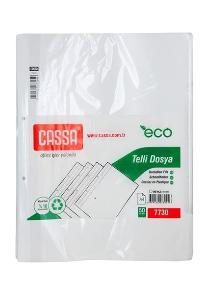 Telli Dosya Ekonomik 50'Li Paket (7730) Renk - Beyaz