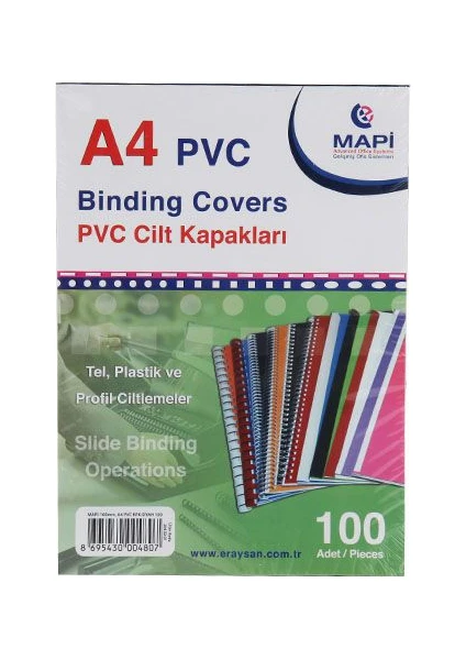 Mapi Pvc A4 160 Micron Cilt Kapağı 100'Lü Renk - Siyah